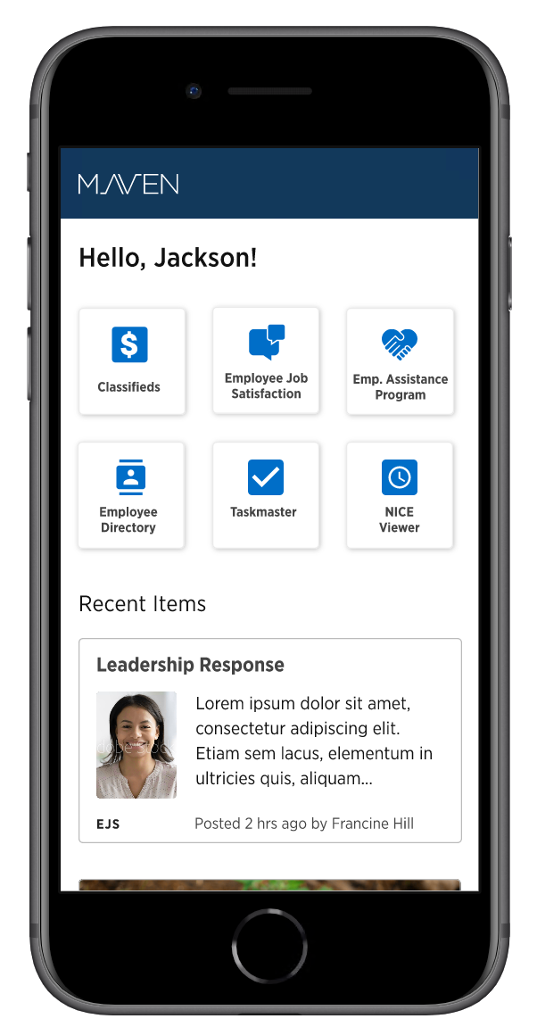 Maven personalized employee dashboard